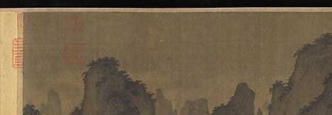 The unpainted silk functions as open sky, demonstrating how Song painters exploited the ground itself; its warm amber tonality is the aged silk, not applied pigment.