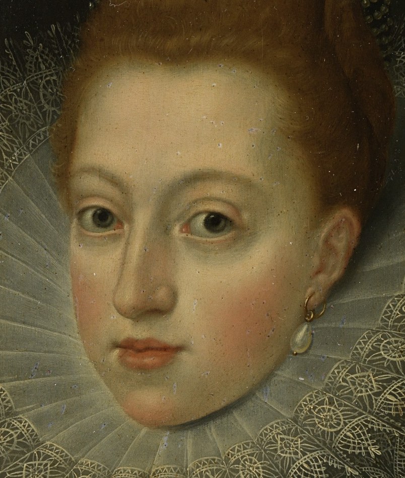 Her portrait presents a dignified queen, as court conventions demanded.