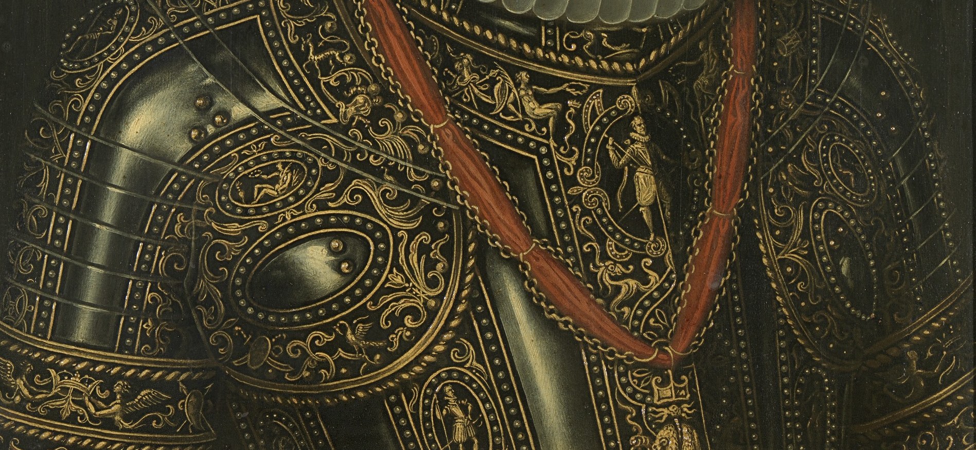He captures the metallic sheen of the king's ornate armor.