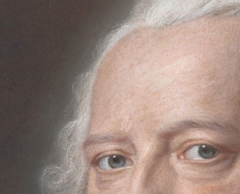 He placed tiny white dots inside the pupil.