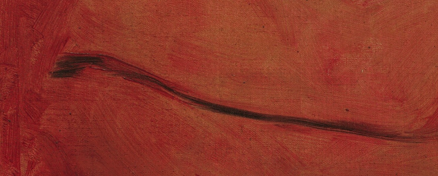 This sweeping dark line was once painted over.