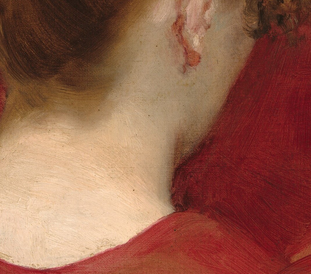 The soft rendering of the skin creates a sense of vulnerability and intimacy.
