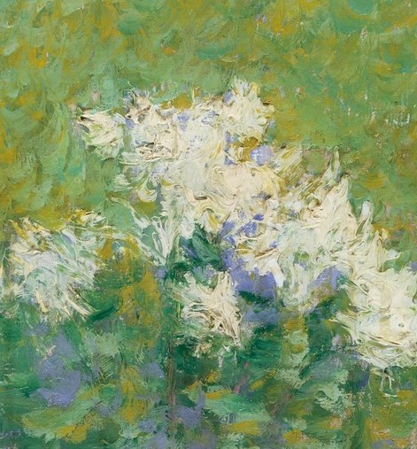 These blossoms, rendered with thick impasto, suggest a vibrant, almost tactile, presence of nature.