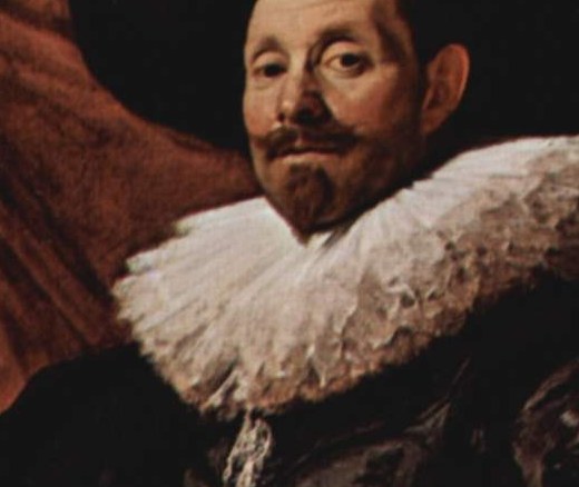 The elaborate ruff collar was a sign of wealth and high fashion.