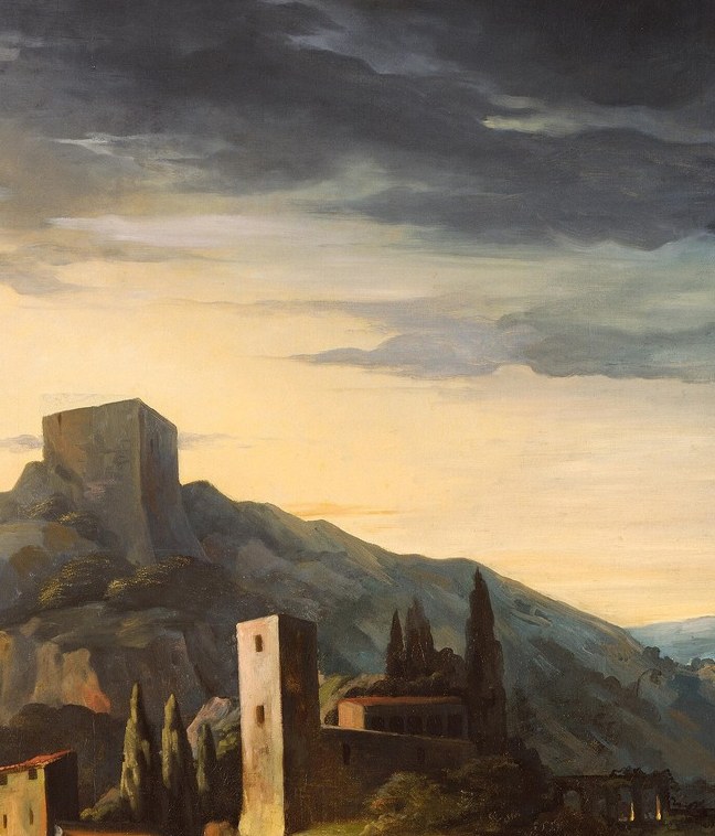 This is the Romantic Sublime. Nature dwarfing civilization.