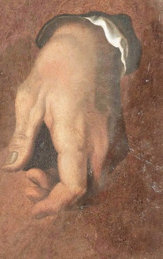 His resting hand suggests age and experience.