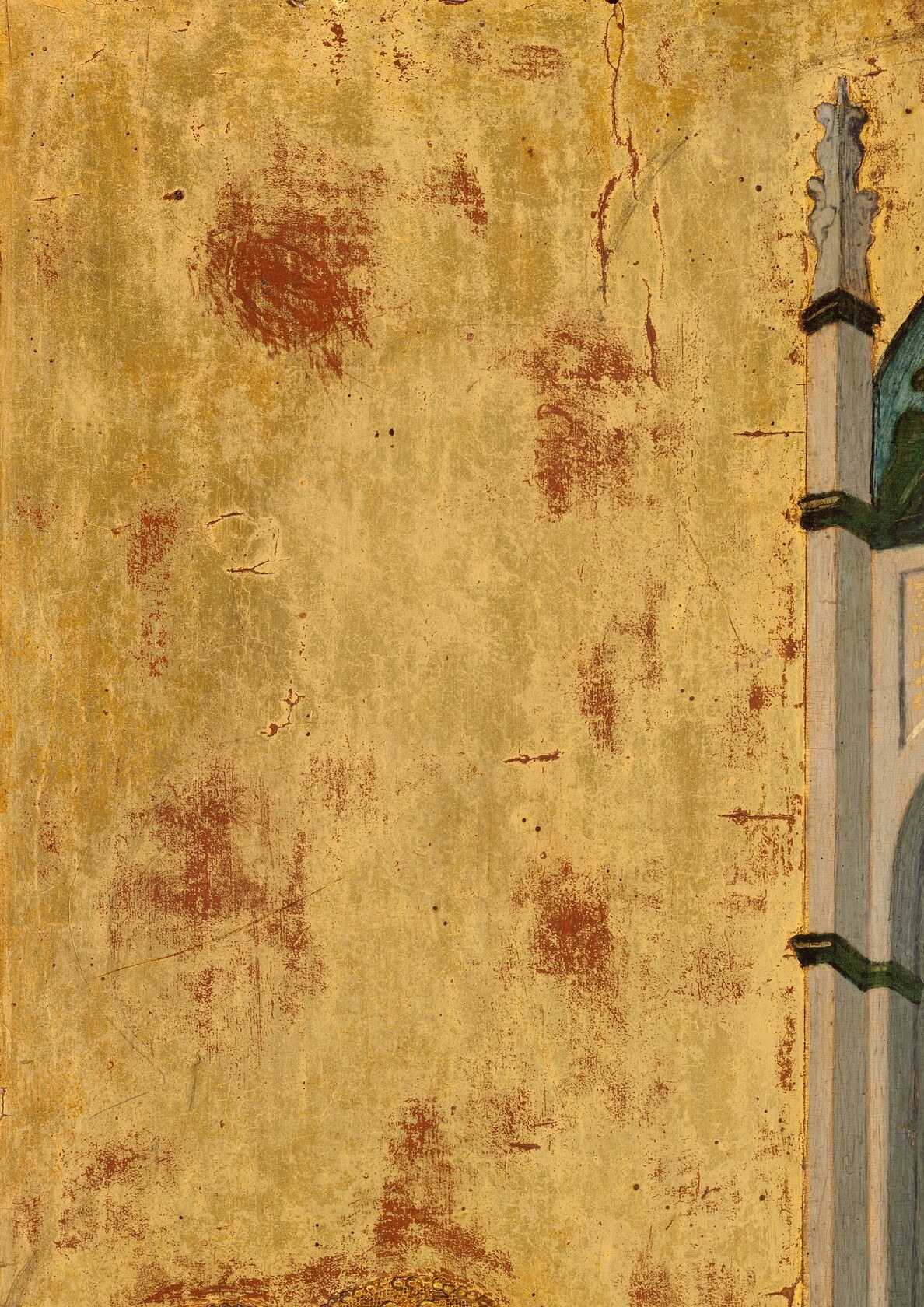 Notice the shimmering gold leaf background.