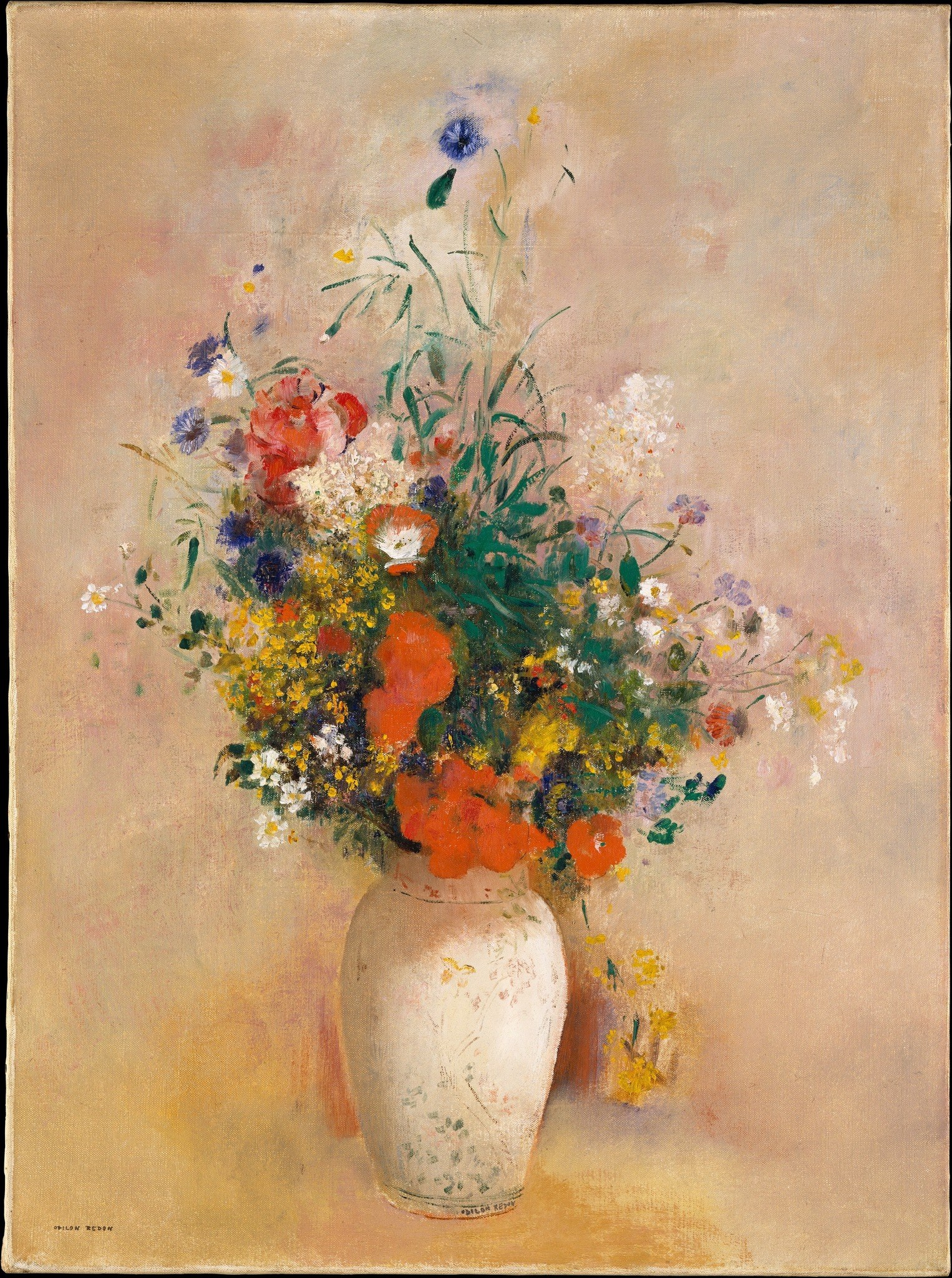 The diffuse, atmospheric background creates a dreamlike quality and emphasizes the flowers' forms.