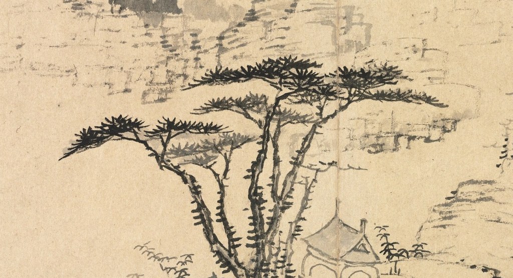 These gnarled pines reflect the mountain's dramatic forms.