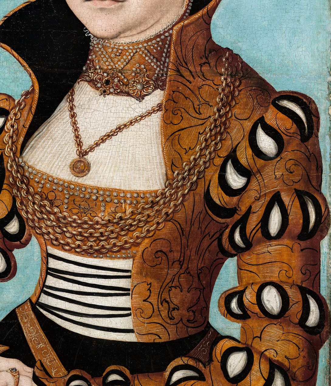 Her attire speaks of wealth and high social standing.