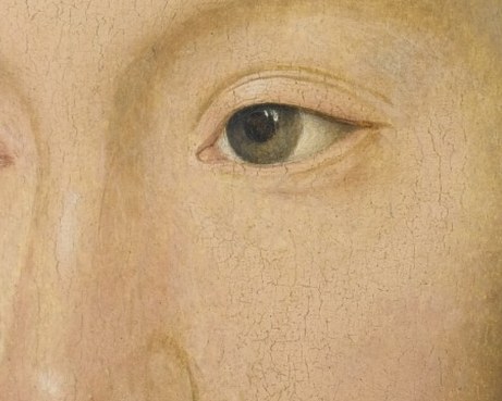 The artist used a glazing technique, thin washes of color.
