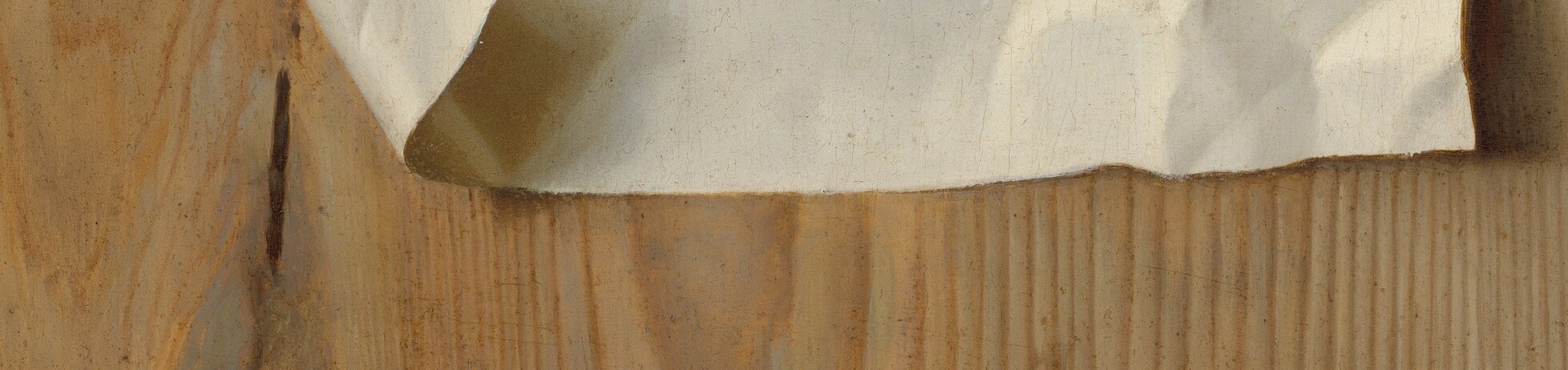 This is oil paint on a flat wooden panel.