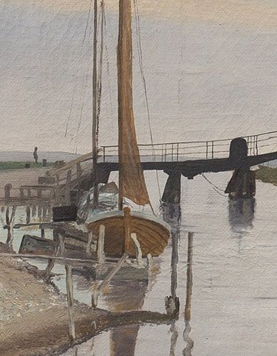 Its presence hints at trade, travel, or leisure, adding a narrative layer to the landscape.