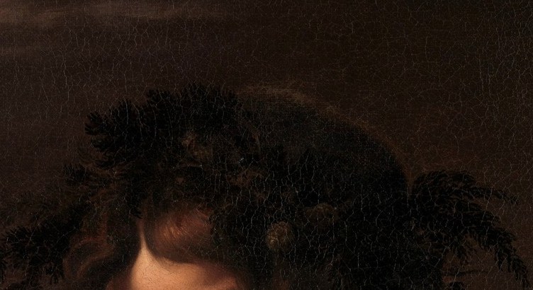 The eyes do not meet ours; the upward drift implies the artist is communing with an idea or mortality itself, not performing for a patron