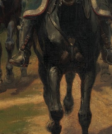 He even captured the fine tack of their powerful horses.