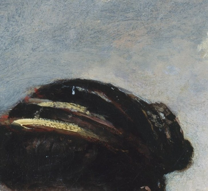 Corot paints the eyes almost closed; the refusal to meet the viewer's gaze is a deliberate formal choice that seals her private world.