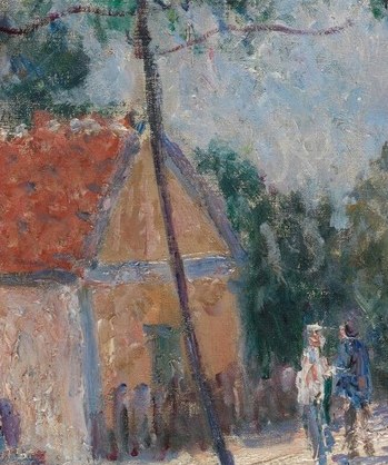 A single figure stands in the road.