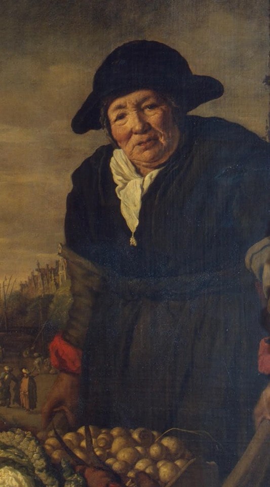 This painter was famous for portraits, not market scenes.