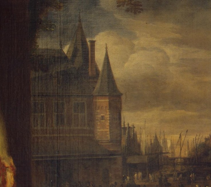 See the Waag building, the city's old weigh house.