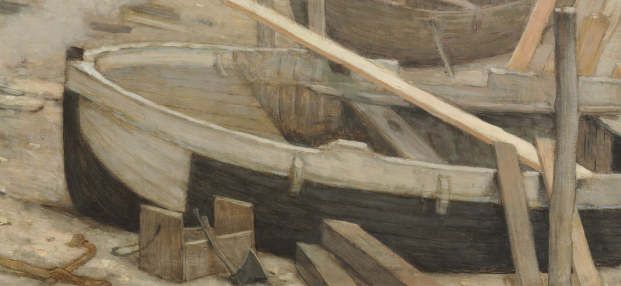 Dominates the right side, showing the scale and form of vessels being worked on.