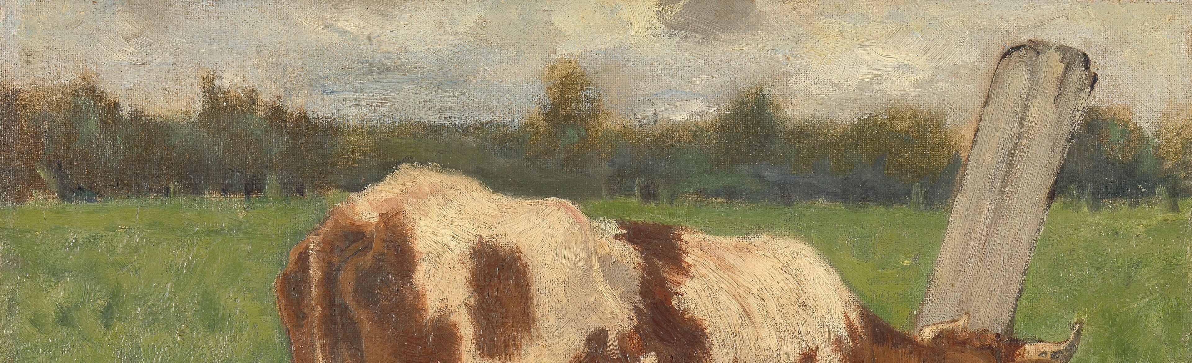 Notice the loose brushwork in the grass and sky.