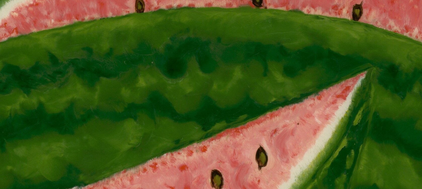 The artist applied highlights first, then the pink flesh.