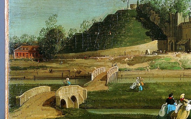 The bridge, the river, this is not Venice. He's proving he can paint anything.