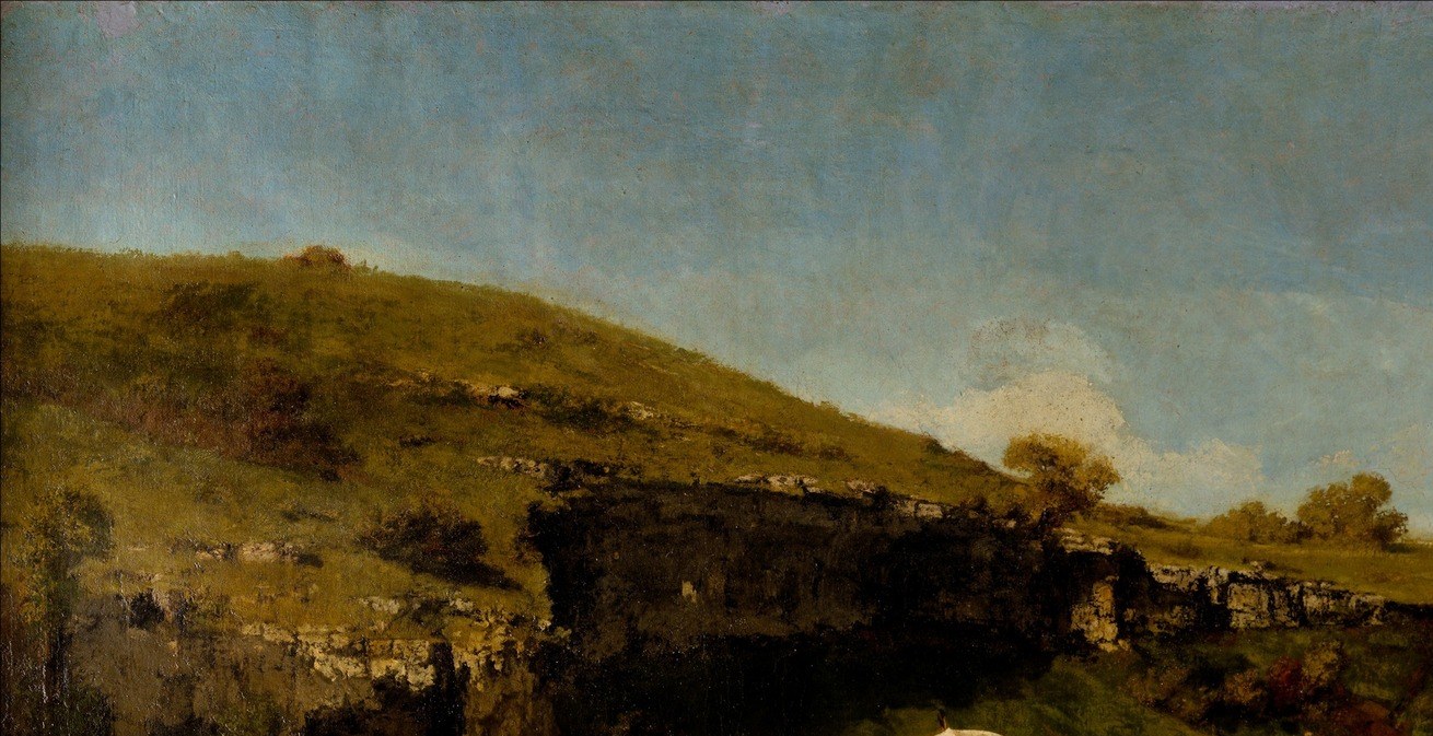 Courbet painted the specific geology of his homeland near Ornans with documentary precision , this is a portrait of a place, not a generic Arcadia
