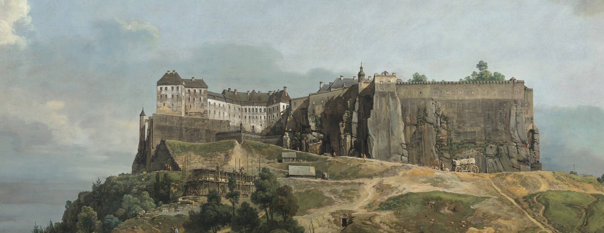 But the fortress on the cliff is why this painting exists.