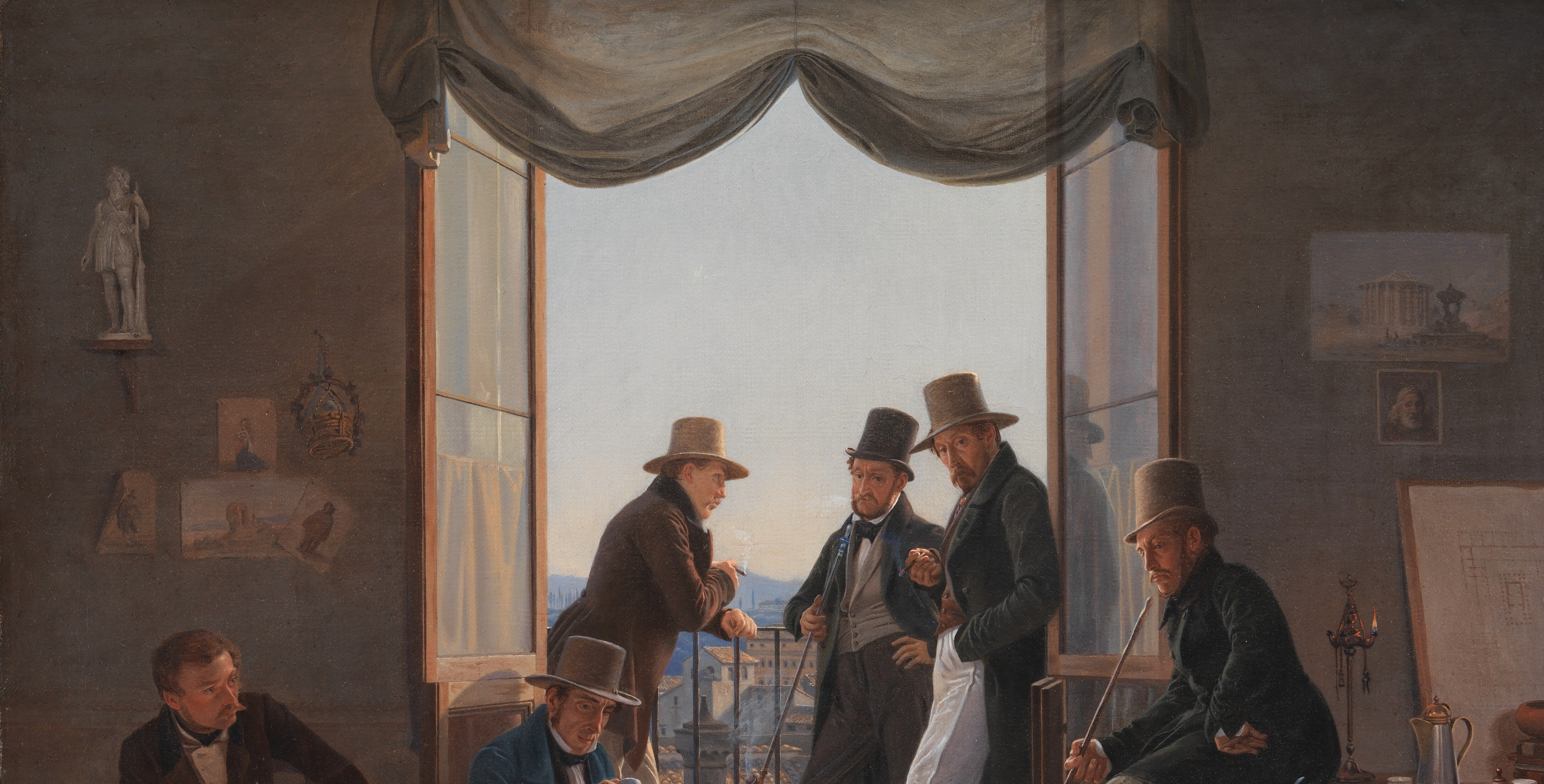Every man in this room is a painter or architect from Denmark.