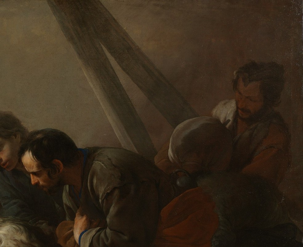 He used stark contrast, a technique called chiaroscuro.