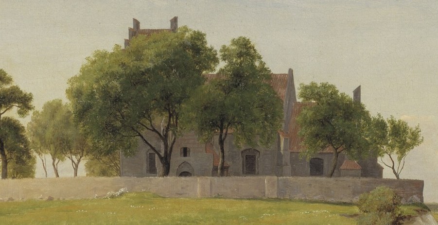 shows the historic Højerup Church on Stevns Klint cliffs.
