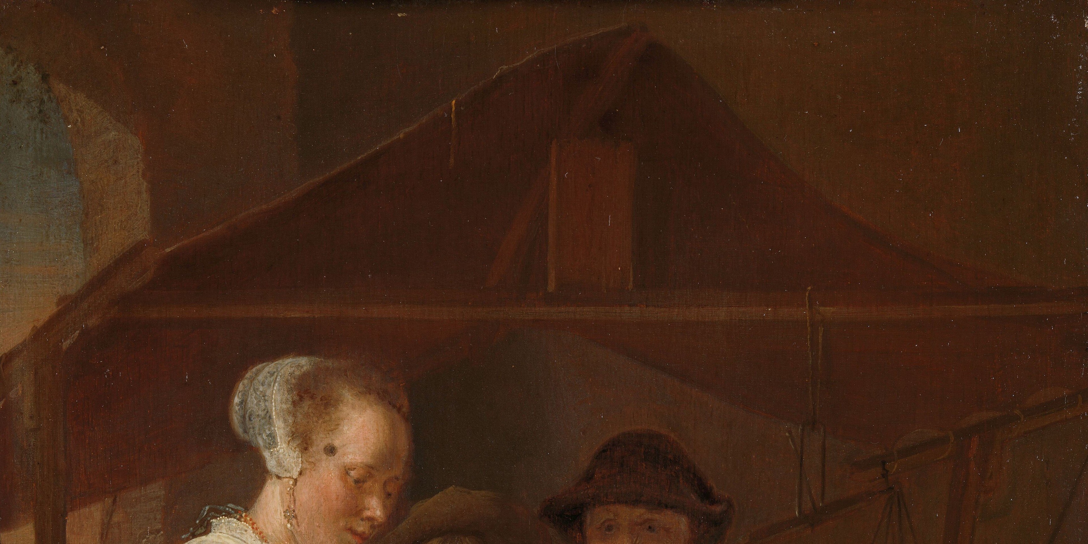 Leiden painters often used this deep shadow.