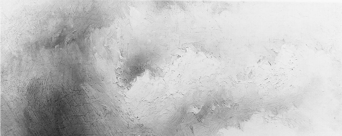 Look at the vigorous brushstrokes in the cloudy sky.