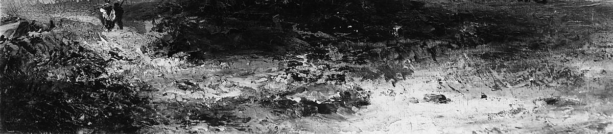 He created rough, tactile surfaces in the foreground.