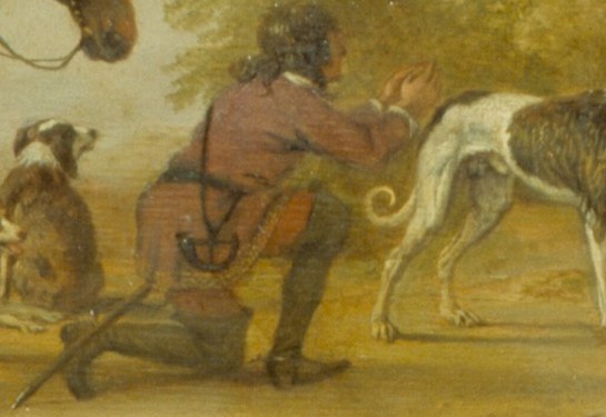 Saint Hubert kneels before a vision.