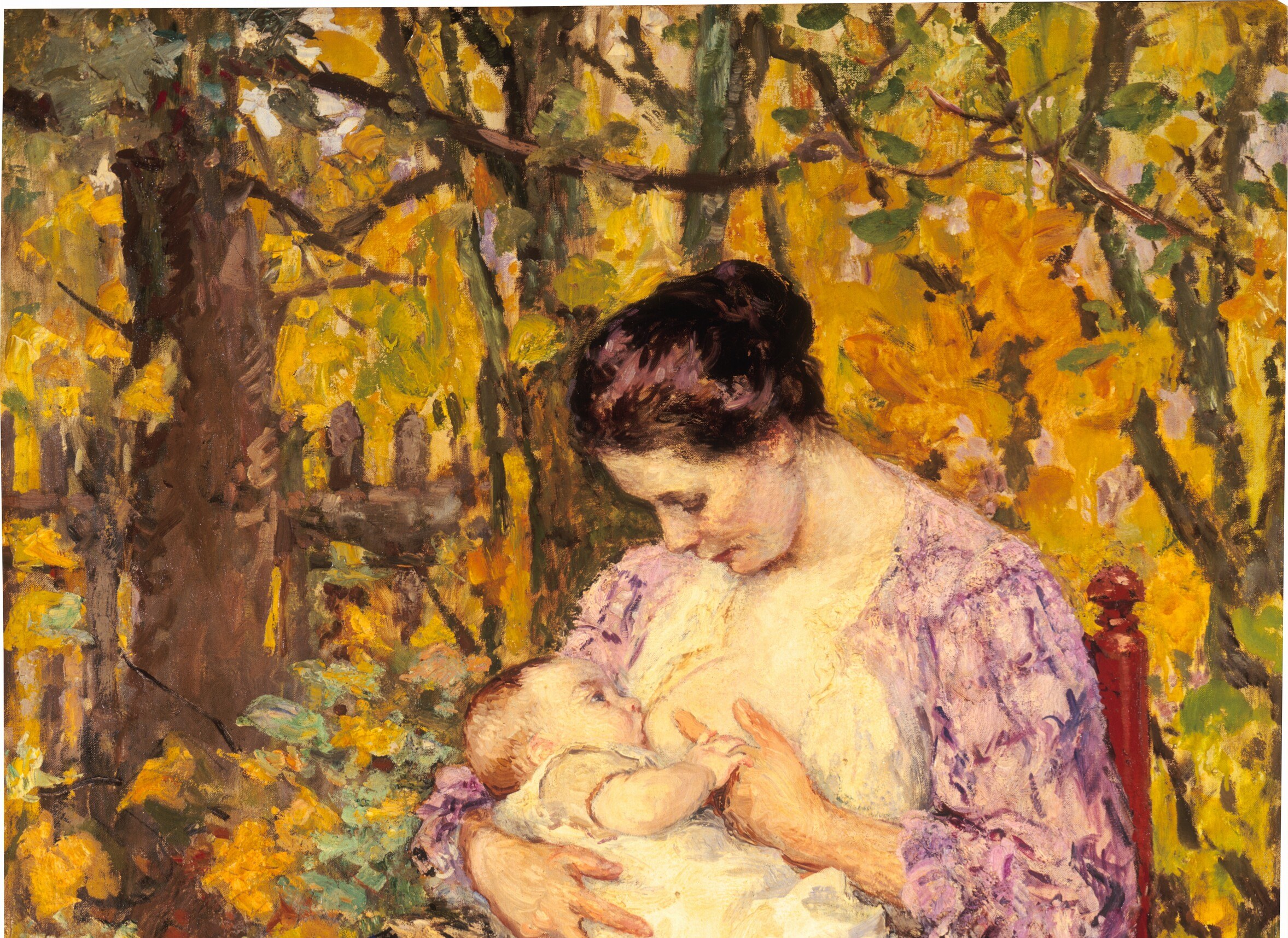The painter was an American who had moved to a quiet fishing village.