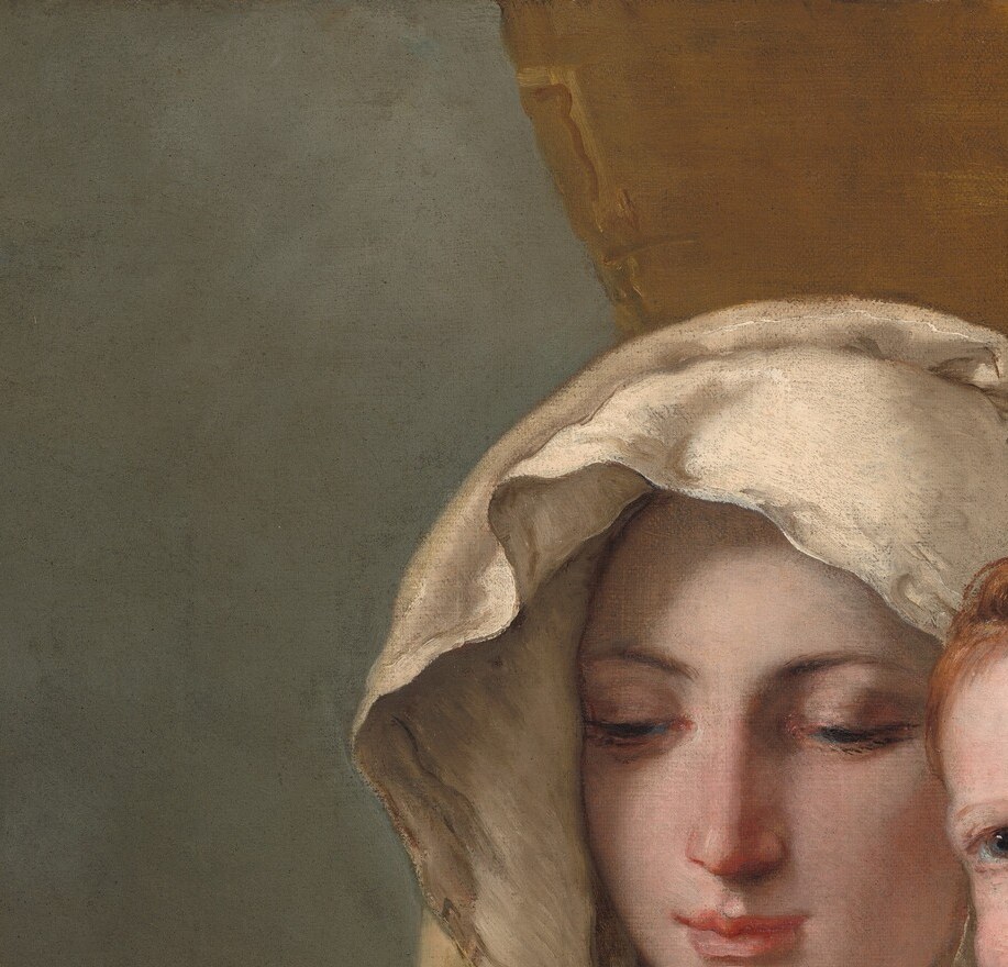 Tiepolo's rendering of translucent white fabric over pale flesh is a bravura passage , subtle warmth bleeds through the cloth