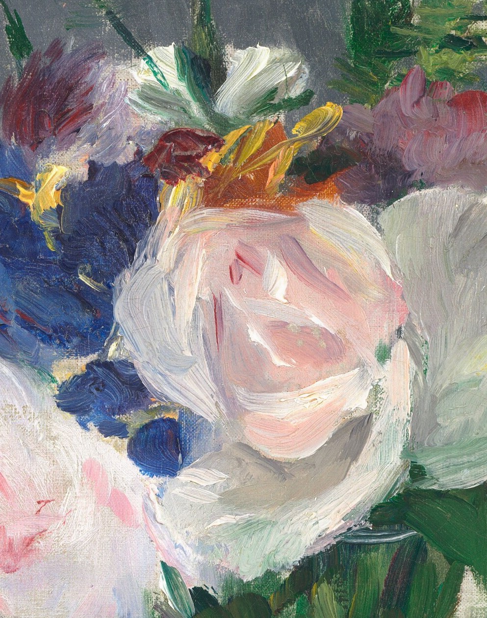 Look at the petals. The paint is thick, like butter.