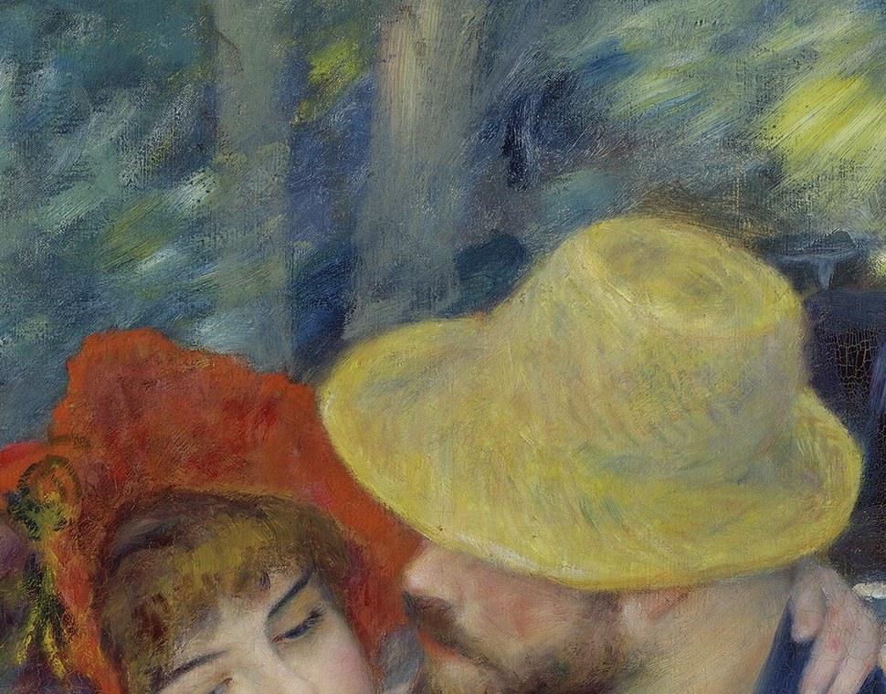 She wears red in her hat: the color of passion.
