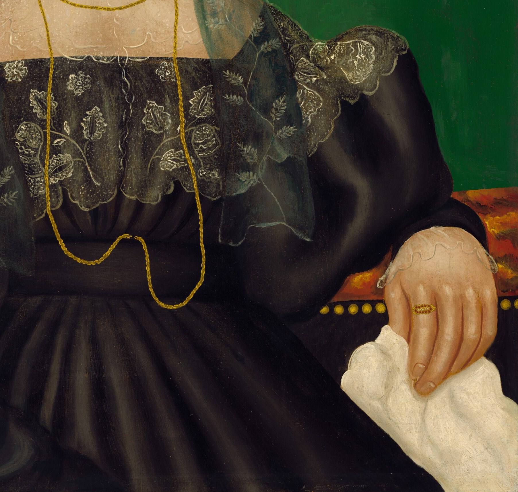 This painting exemplifies formal portraiture of the early 19th century.