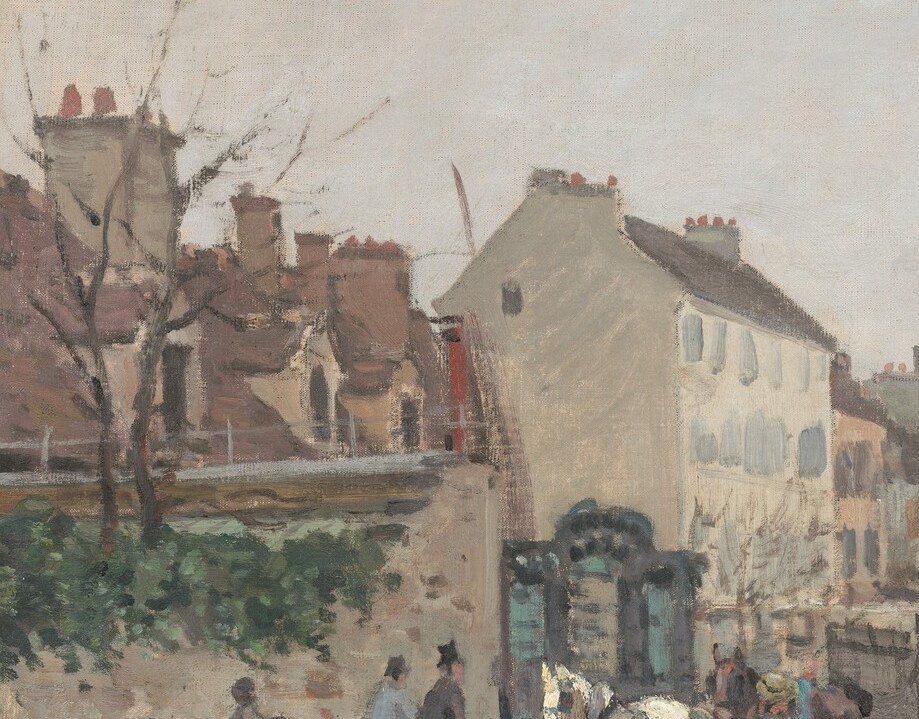 The specific architecture dates the scene precisely , Haussmann-era suburban Paris, a record of a neighborhood now drastically changed