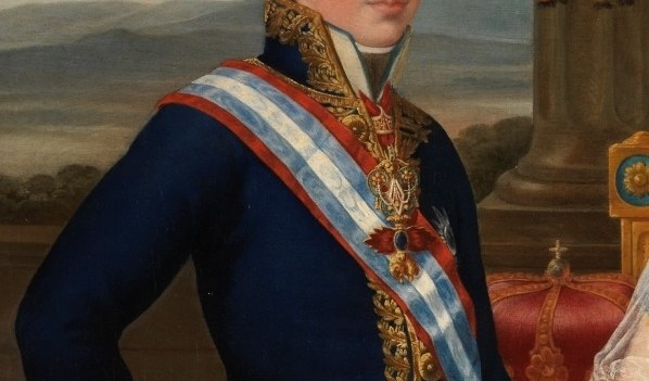 His sash signals noble lineage.