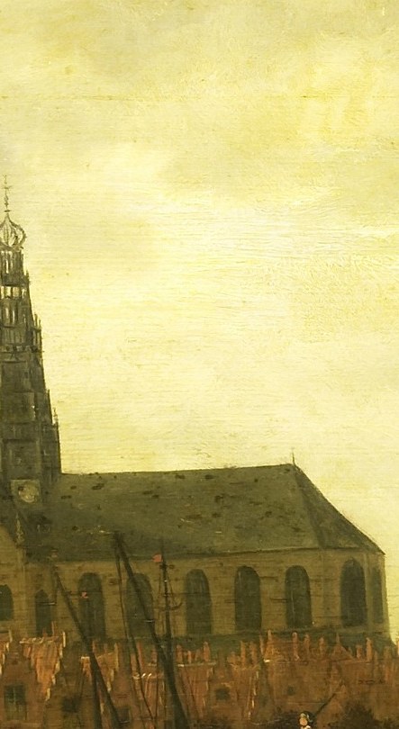 Here is the city's Grote Kerk spire, dominating the skyline.