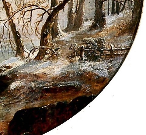 The textured snow and rough terrain show the natural beauty and challenges of winter.