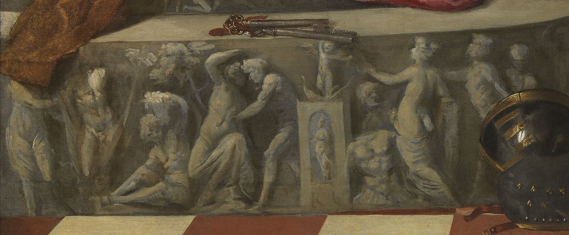 Classical scenes adorned the altar.