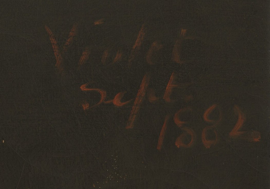 This inscription, likely a signature and date, grounds the artwork in a specific time and place.