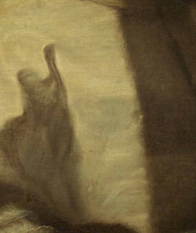 The painter used strong contrasts of light and dark.