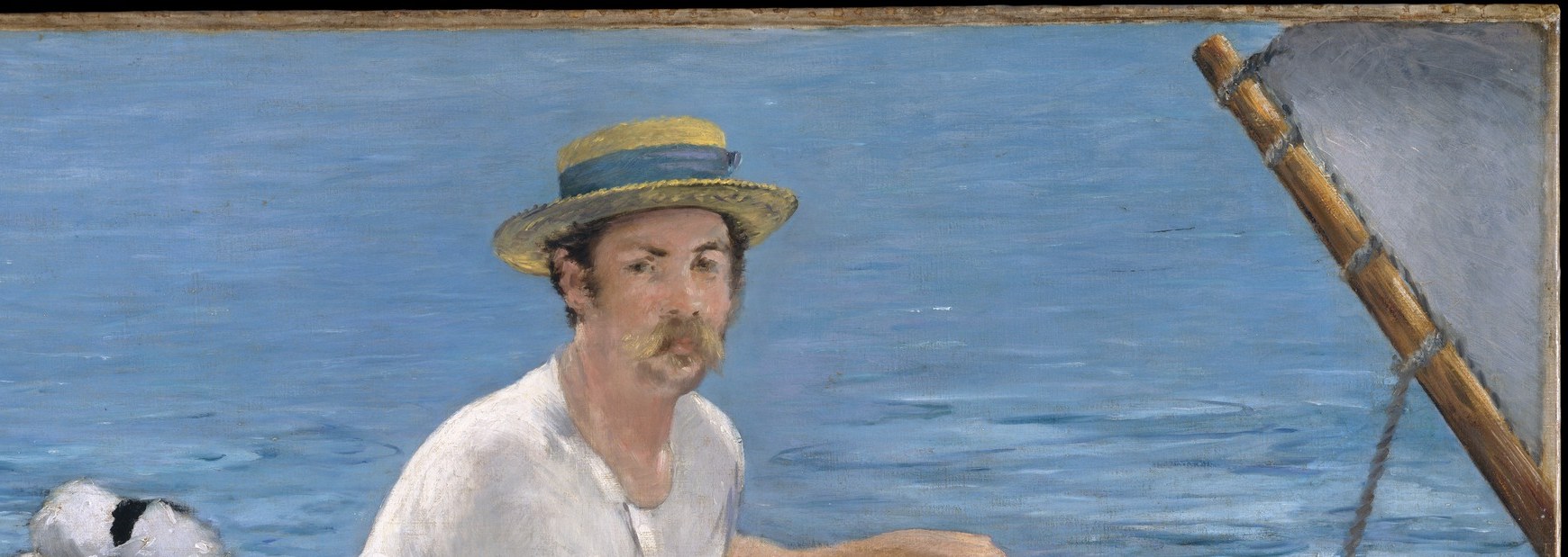 Manet's most daring formal gamble: no reflections, no ripples, no horizon , a wall of cobalt that pushes toward abstraction two decades before Post-Impressionism fully arrived.