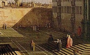 Now scan the promenade. Past the figures strolling by the water.